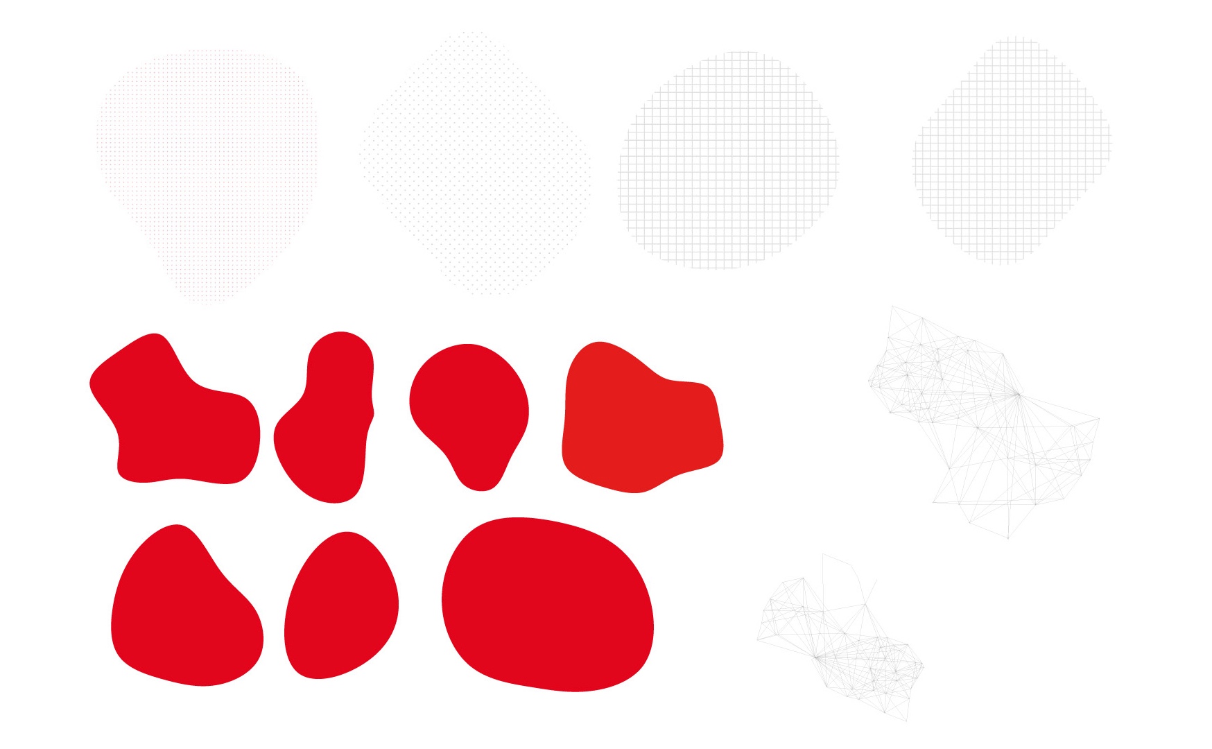 A Screenshot of the color palette ranging in the following order: red, dark, shades of grey, and yellow.