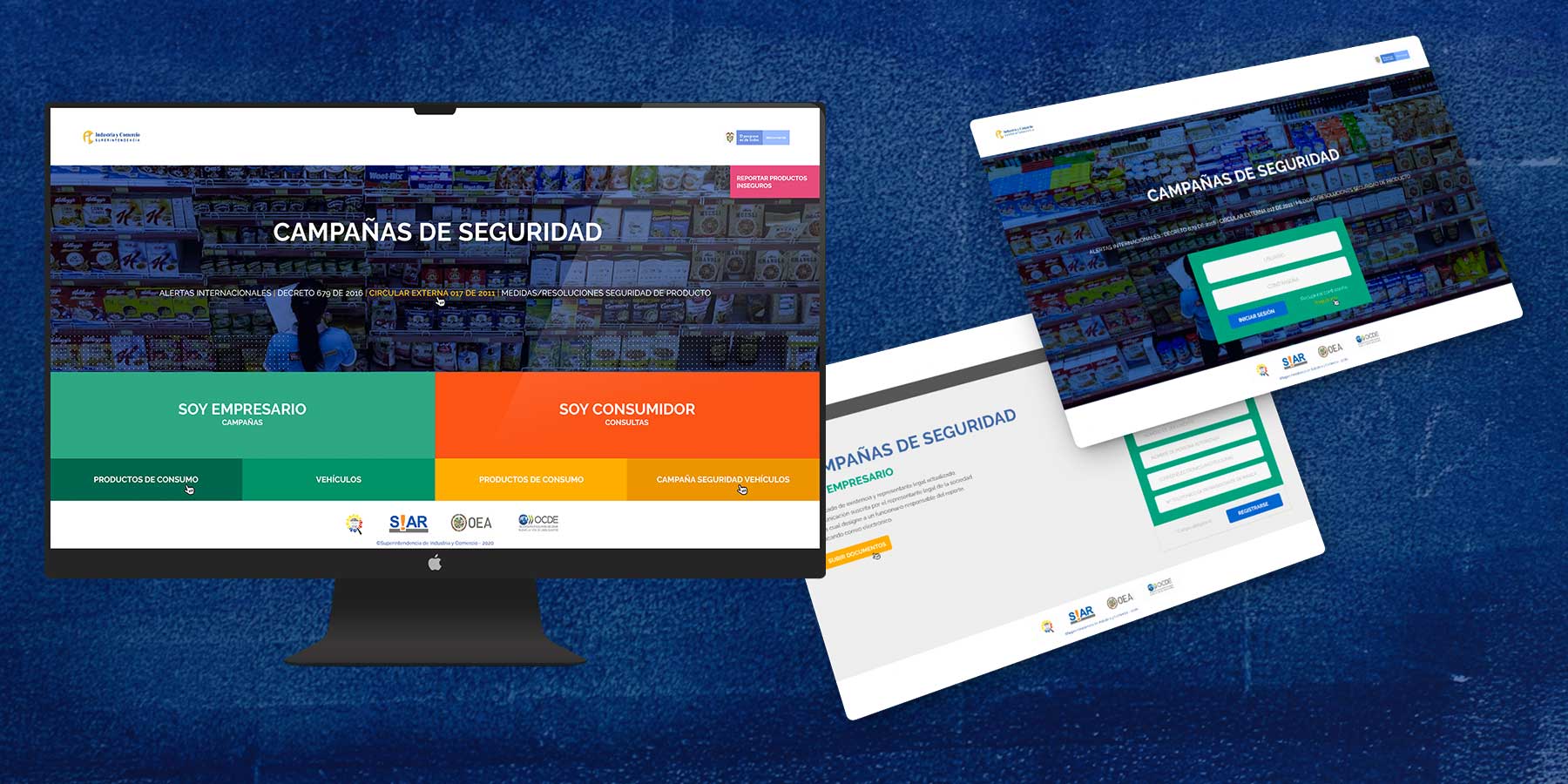 UI designs for recall campaigns portal