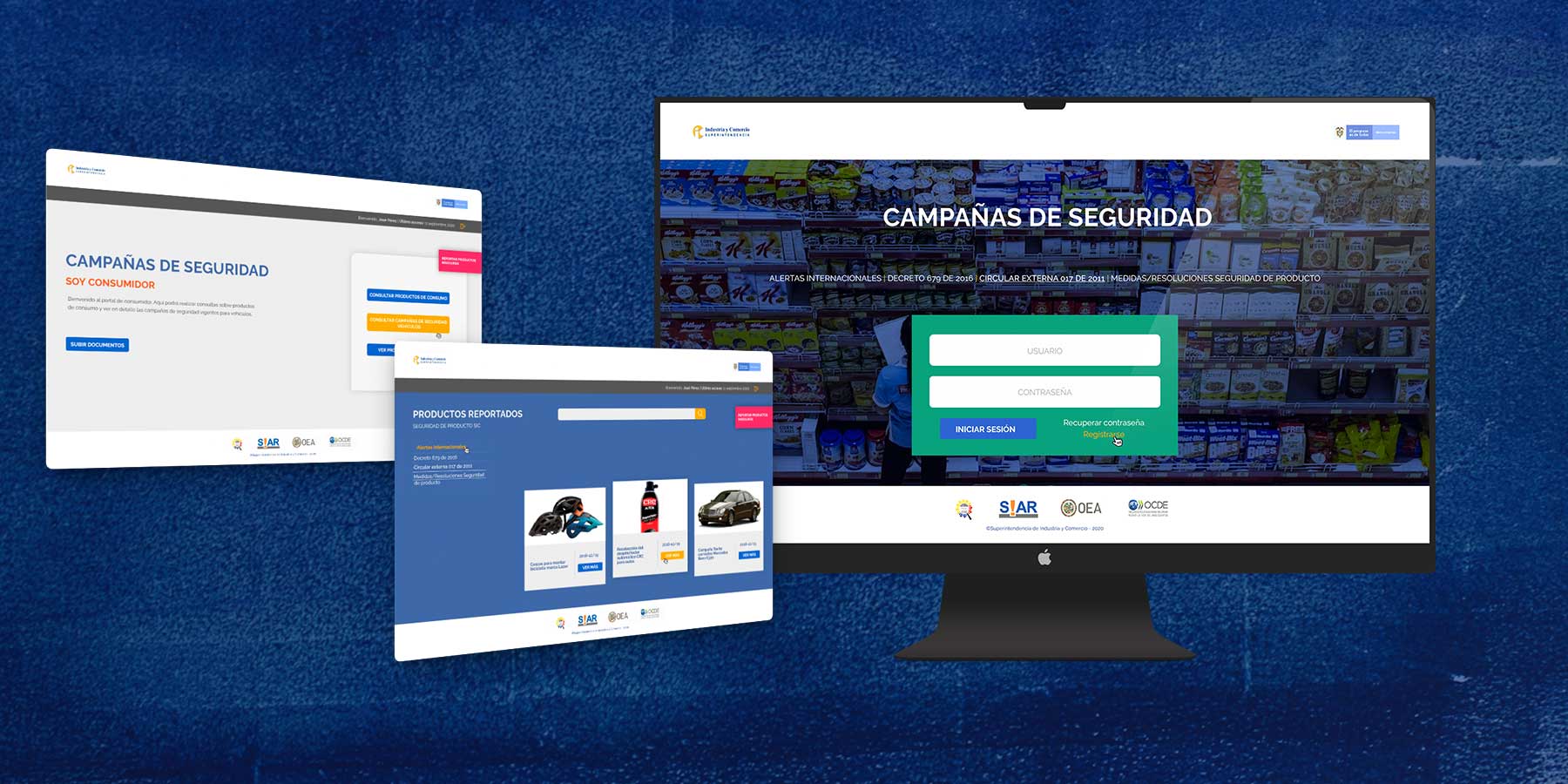 UI designs for recall campaigns portal.